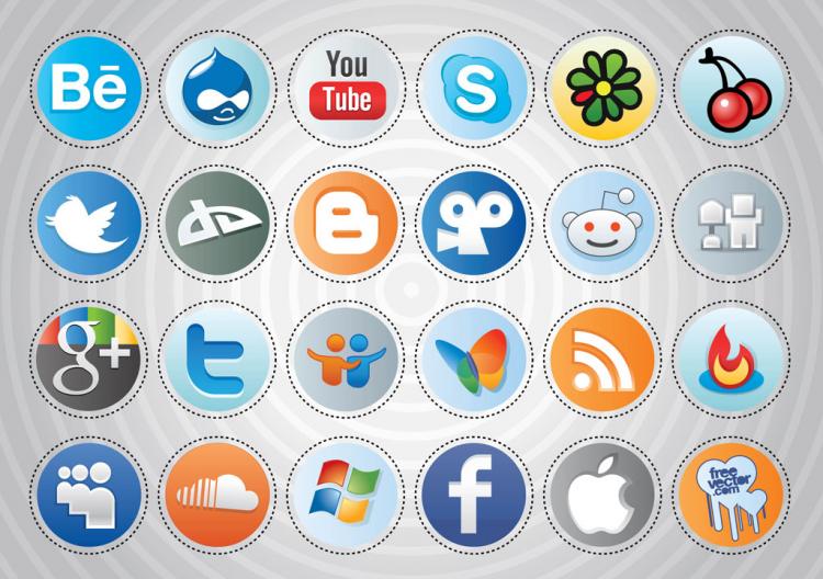 free vector Social Media Buttons